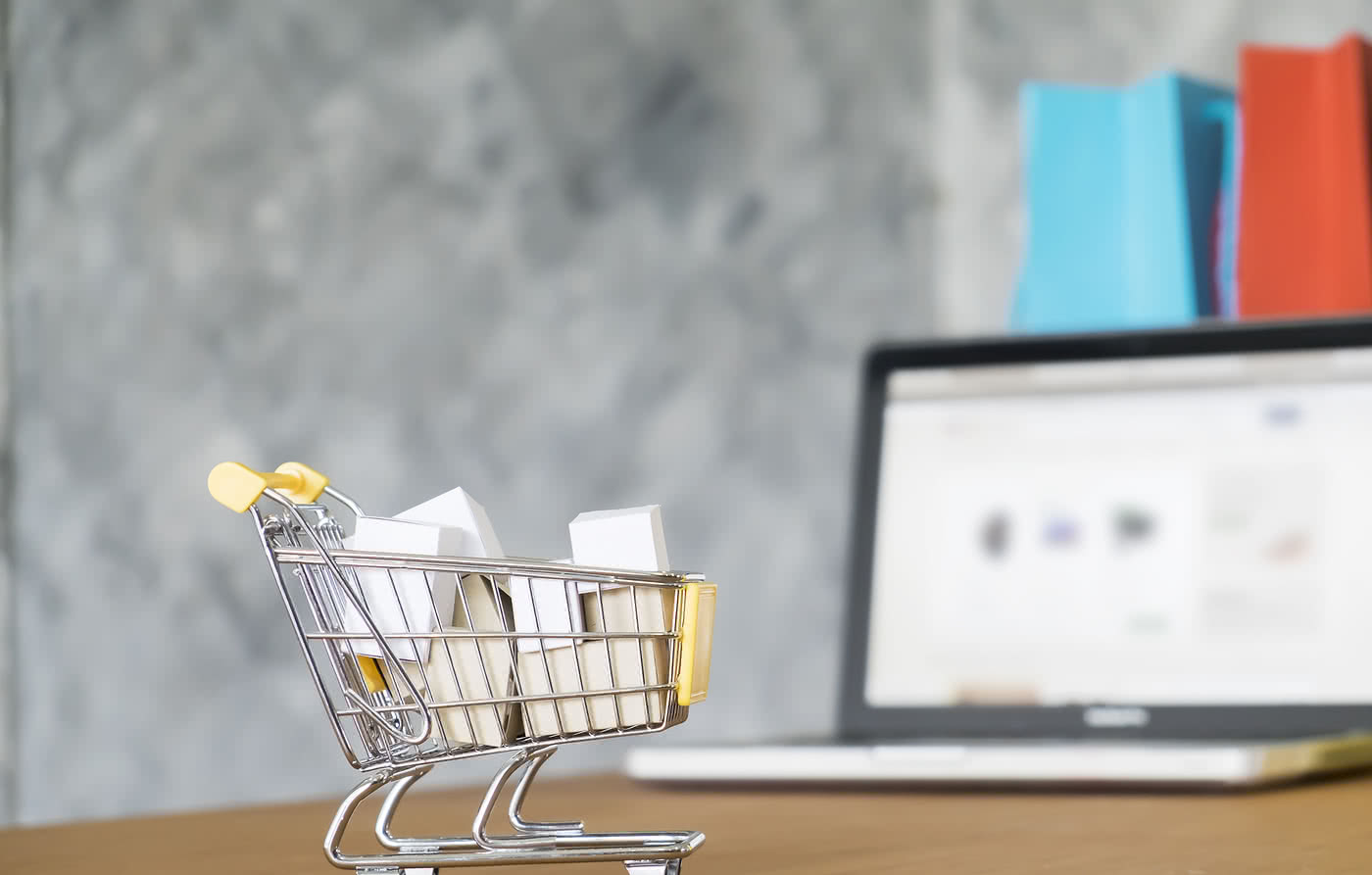 A miniature grocery cart for your website