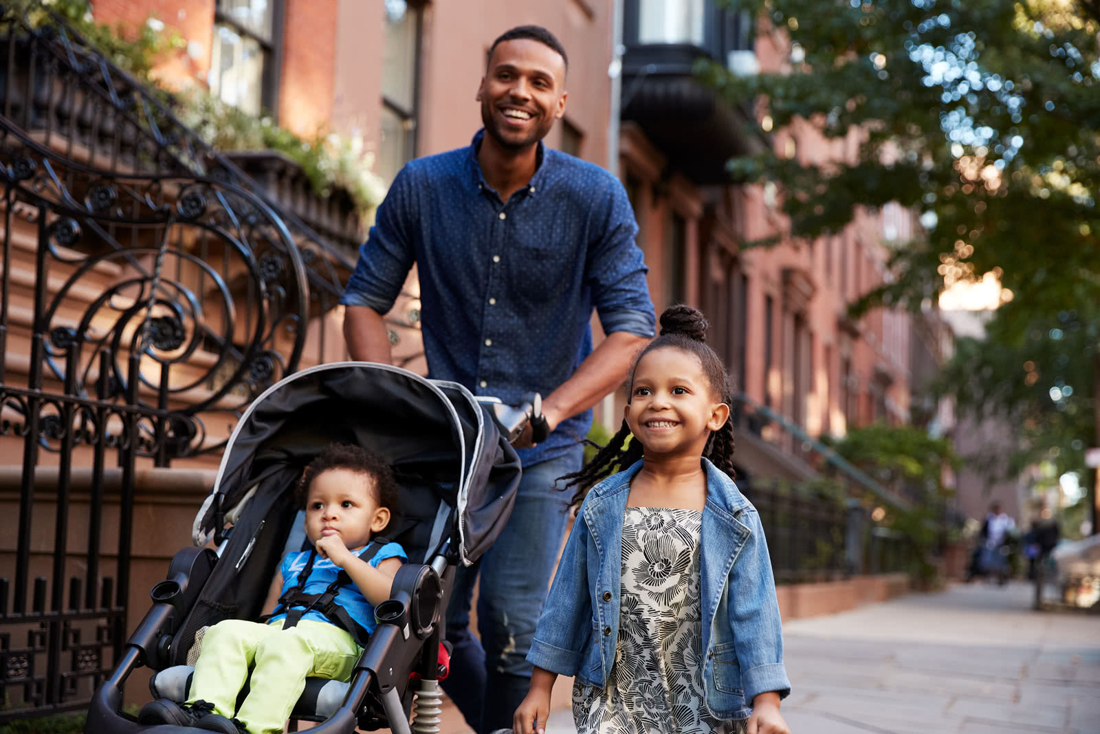 Father prioritizing work-life balance