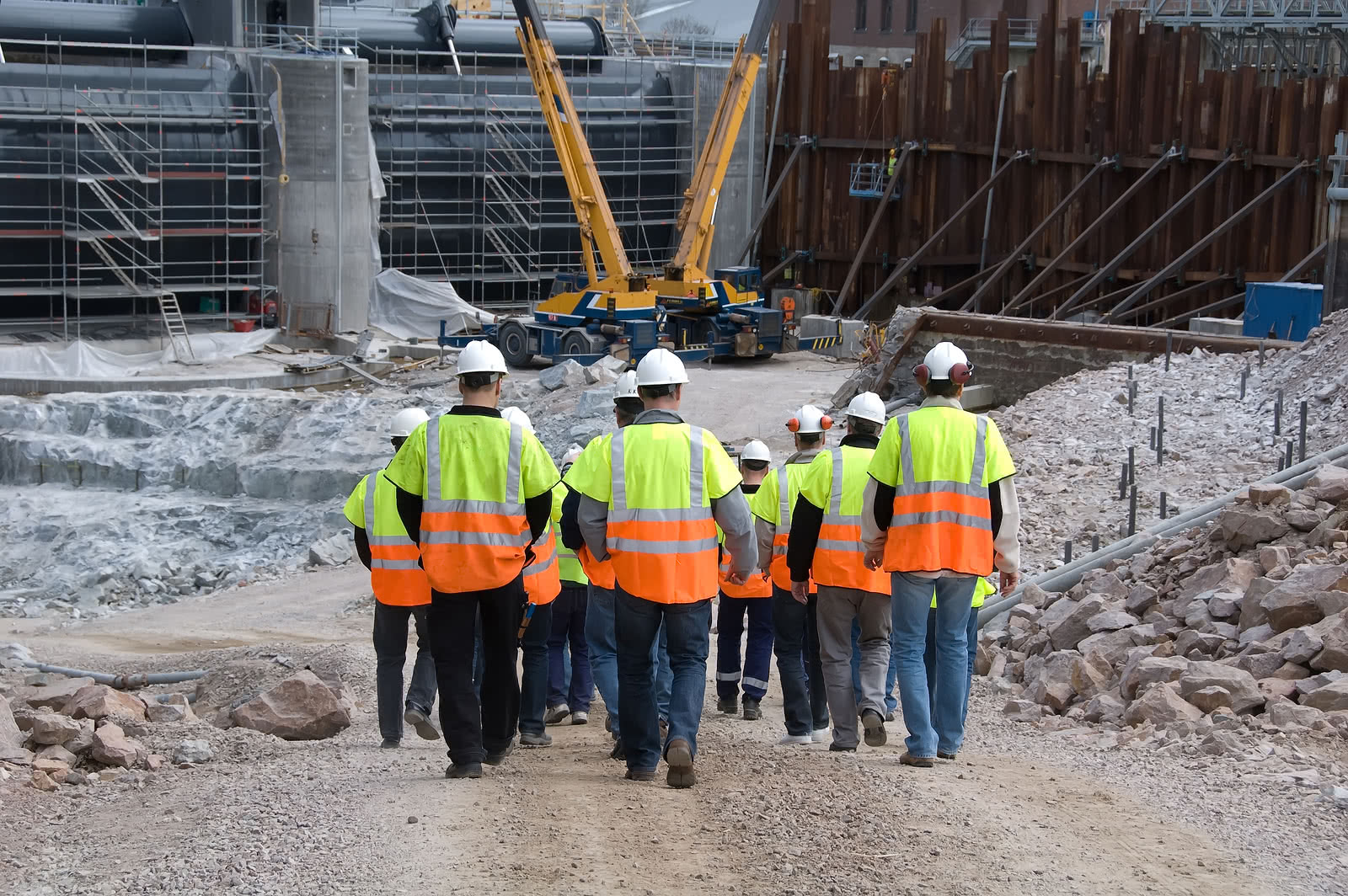 Group of employees during the construction worker shortage